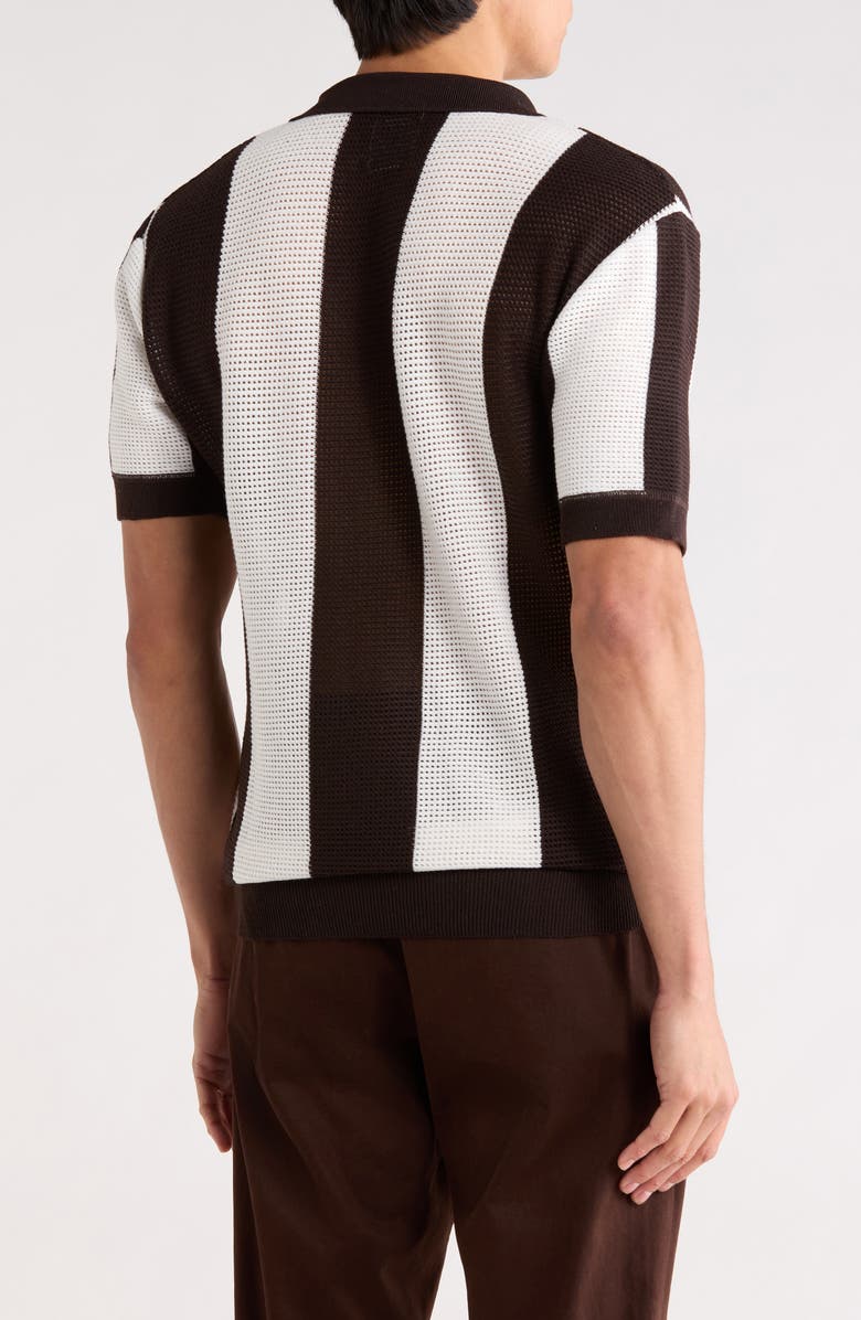 TOM BAINE Johnny Collar Short Sleeve Knit Sweater, Alternate, color, Black