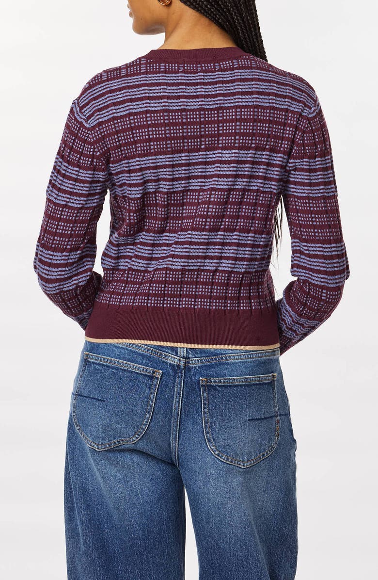 Scotch & Soda Stripe Crewneck Sweater, Alternate, color, Fig