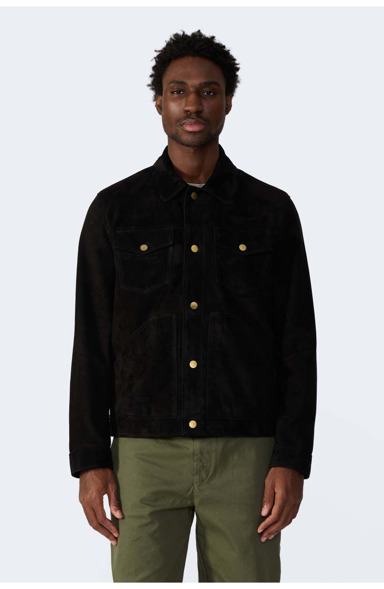 Furniq UK Ollie Suede Jacket, Alternate, color, Black
