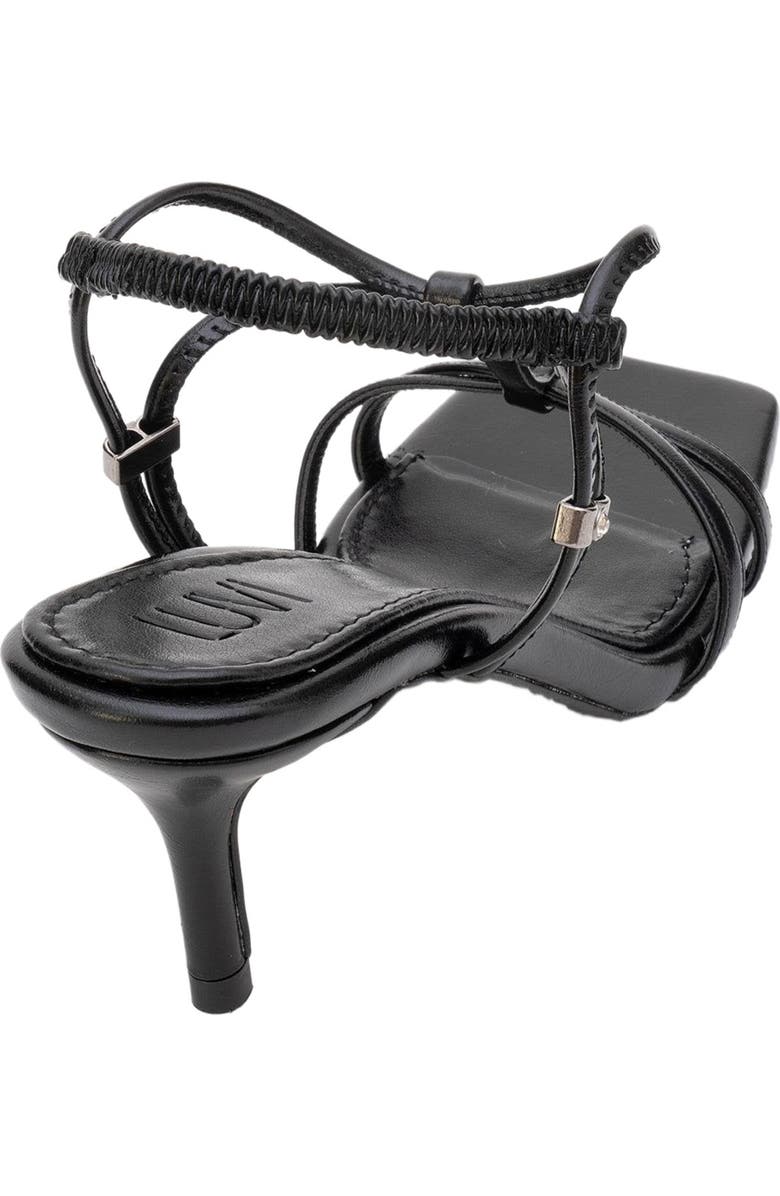 Prologue Shoes Gibson Stiletto Sandal, Alternate, color, Black Faux Leather