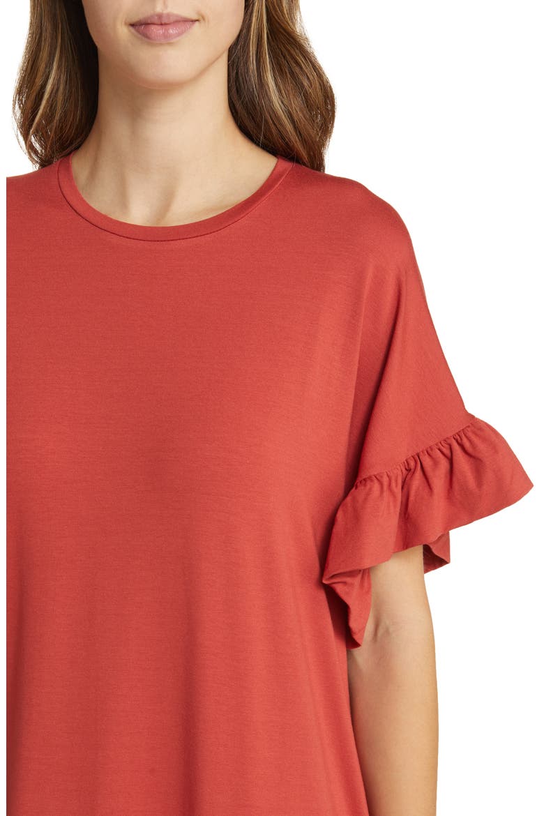 Nali Ruffle Sleeve Dress, Alternate, color, TANDOORI