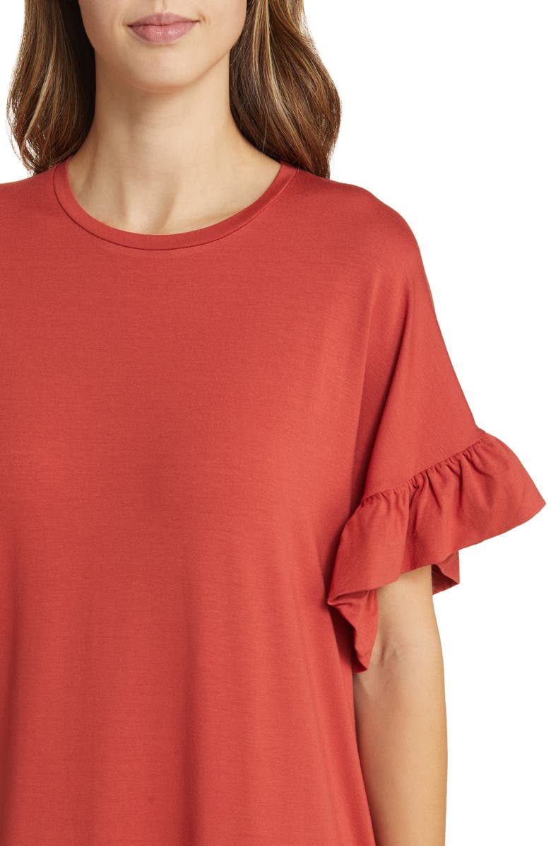 Masai Copenhagen Nali Ruffle Sleeve Dress, Alternate, color, Tandoori
