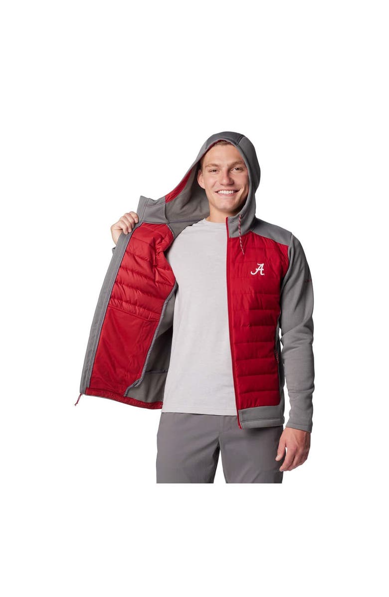 Columbia Men's Columbia  Gray/Crimson Alabama Crimson Tide Out-Shield Hybrid Full-Zip Hoodie Jacket, Alternate, color, Gray
