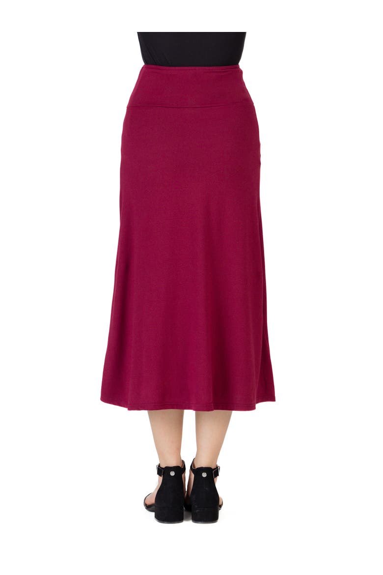 Elastic Waistline Maxi Skirt, Alternate, color, Wine