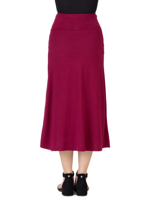 24sevenkid Elastic Waistline Maxi Skirt In Burgundy