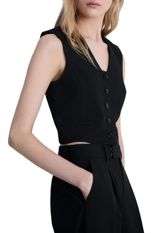 Mango Crop Suit Vest In Black