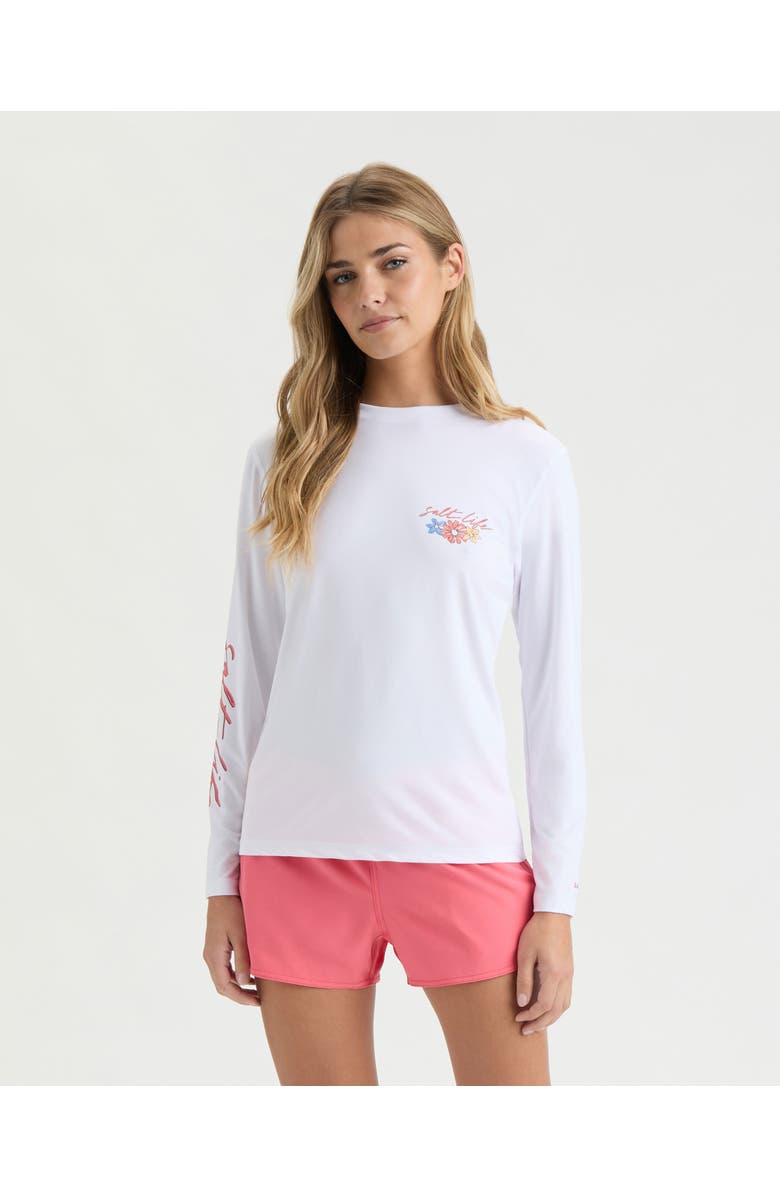 Salt Life Honu Long Sleeve Performance Shirt, Main, color, White