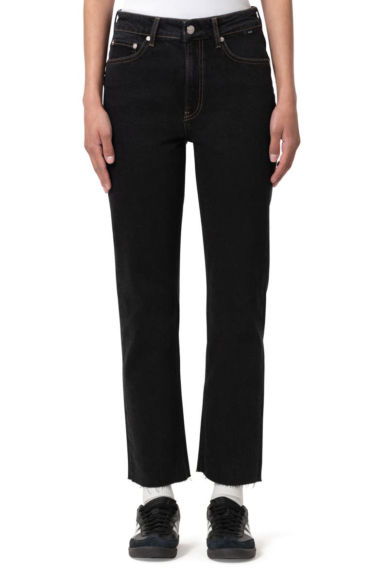 New York High Waist Straight Leg Jeans, Main, color, DEEP SMOKE CLASSIC BLUE