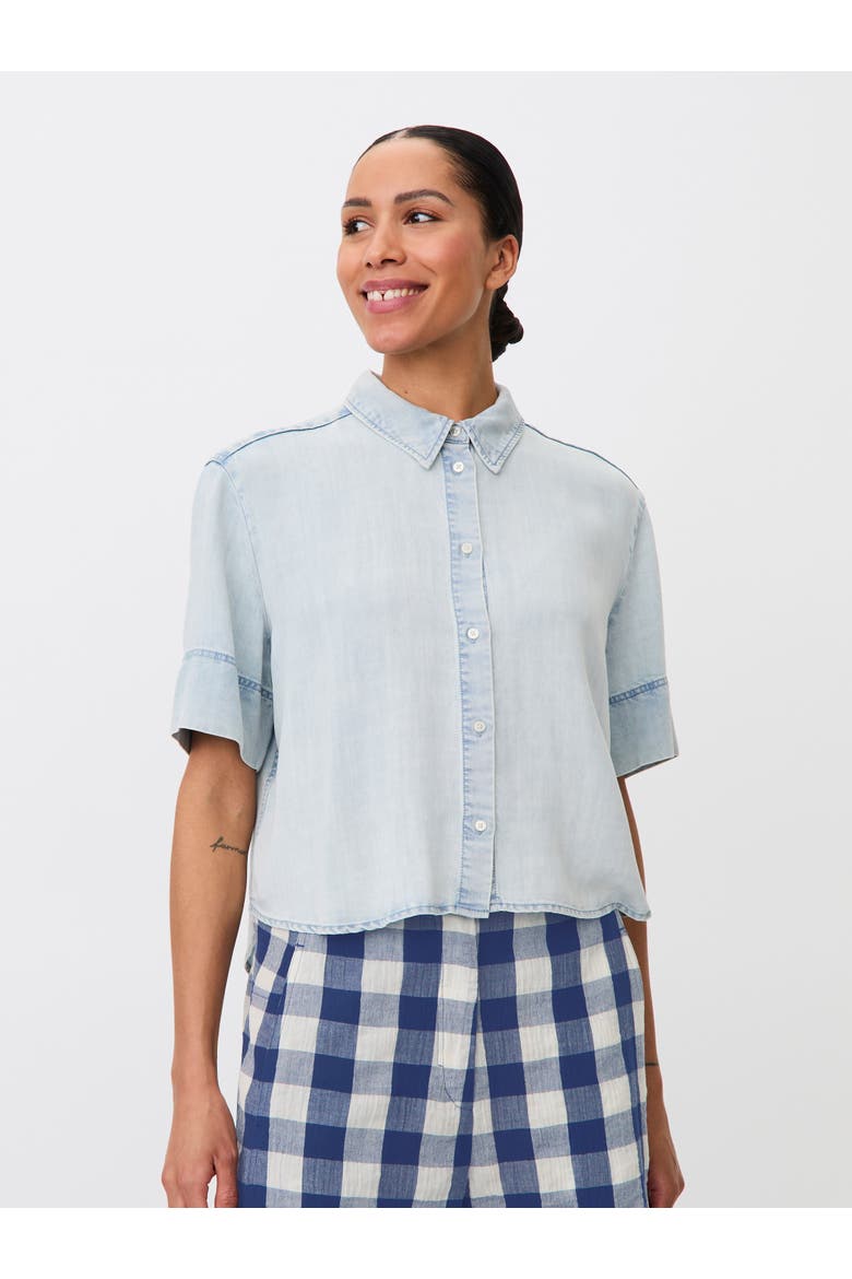 Mairenova Denim Button-Front Shirt, Main, color, Light Denim