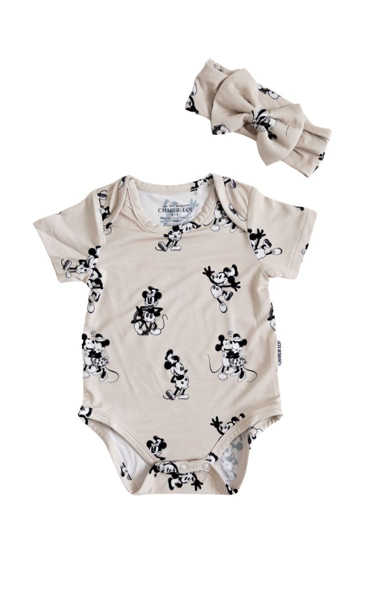 Charlie Lou Baby<sup>®</sup> Steamboat Willie Snap Bodysuit, Alternate, color,