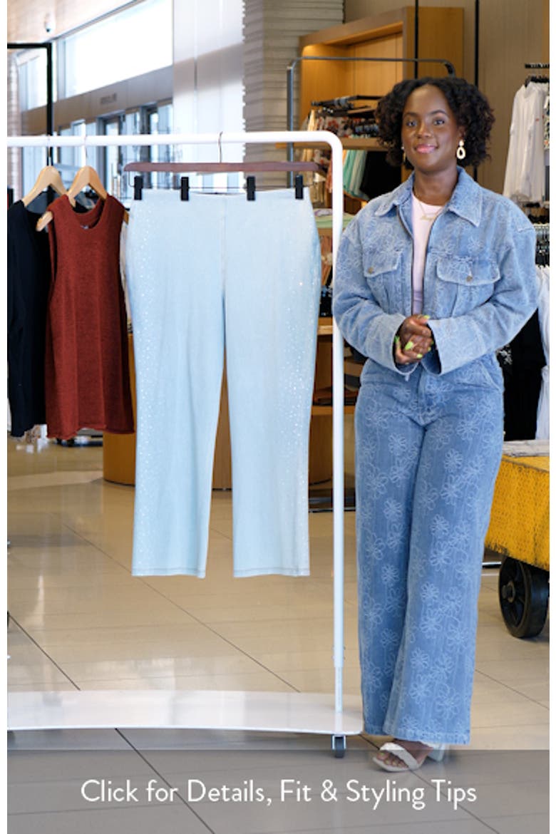 Crystal Embellished Pull-On Baby Bootcut Ankle Jeans video