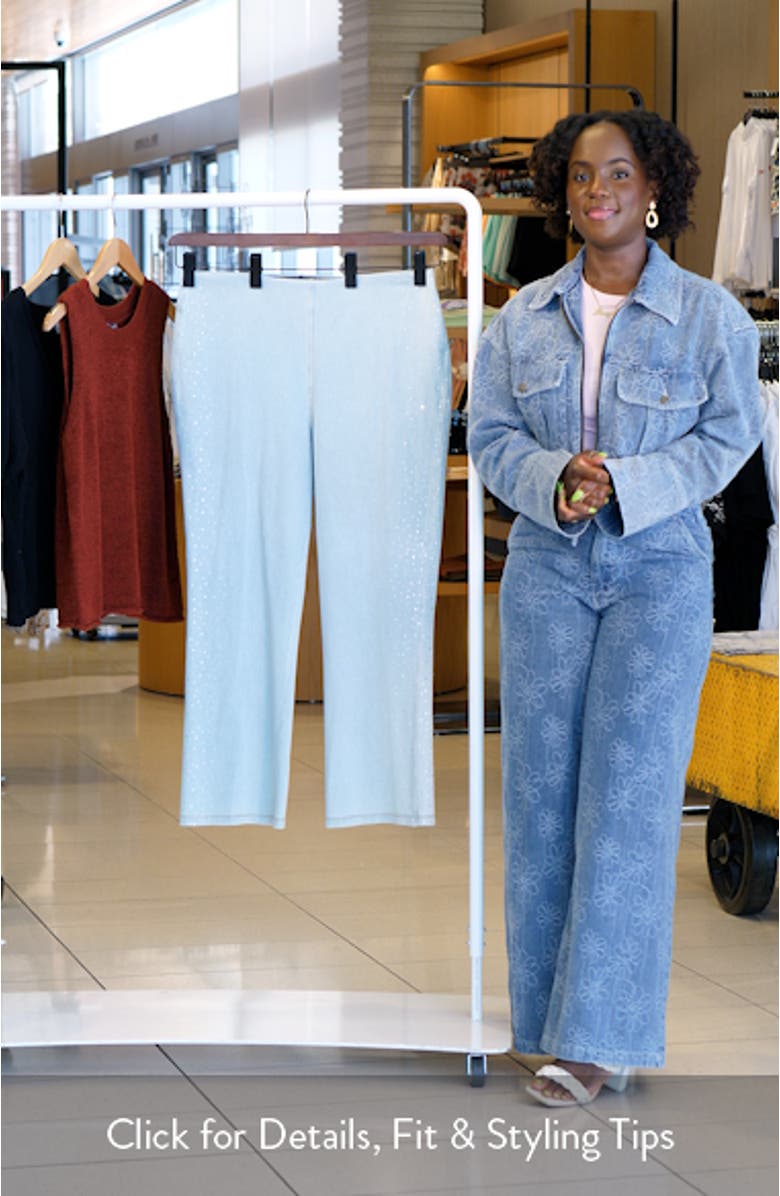 Crystal Embellished Pull-On Baby Bootcut Ankle Jeans, sales video thumbnail