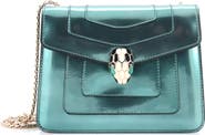 Pre-Owned Bvlgari Serpenti Forever Square Shoulder Bag Metallic Leather Small
