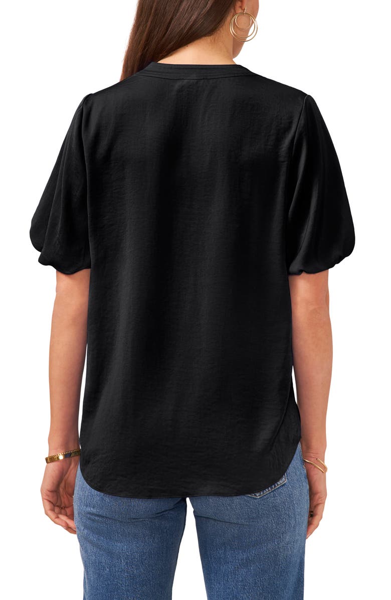 Vince Camuto Hammered Satin Puff Sleeve Top, Alternate, color, 