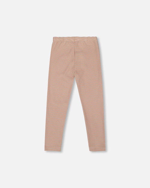 Deux Par Deux Rib Striped Leggings In Pink