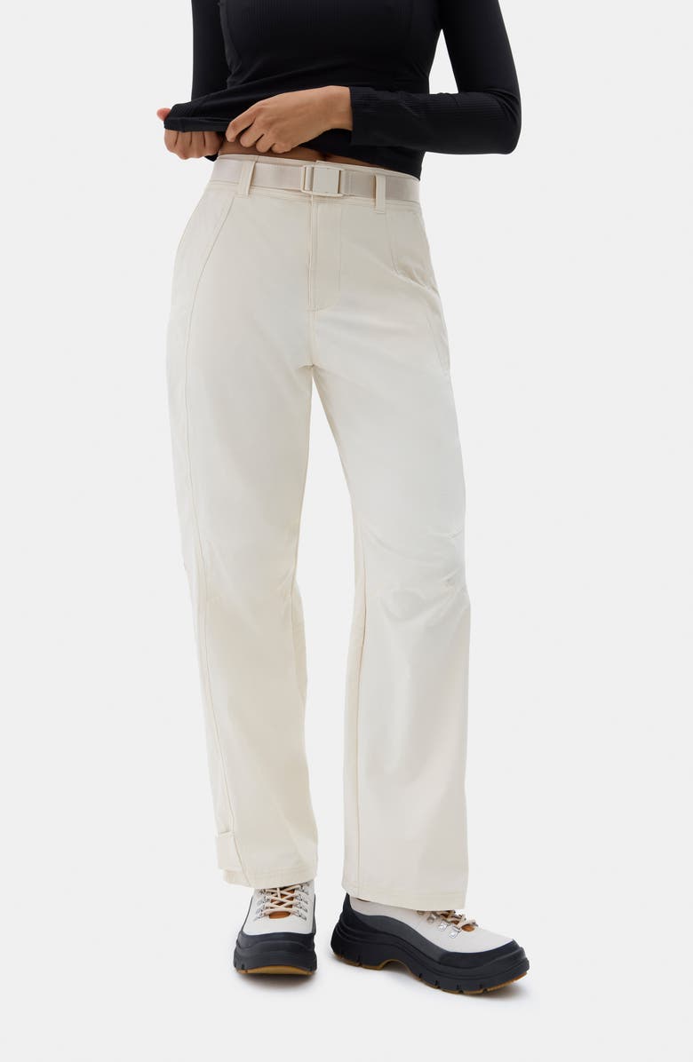 Halfdays Bastille High Waist Ripstop Pants, Main, color, Oatmilk