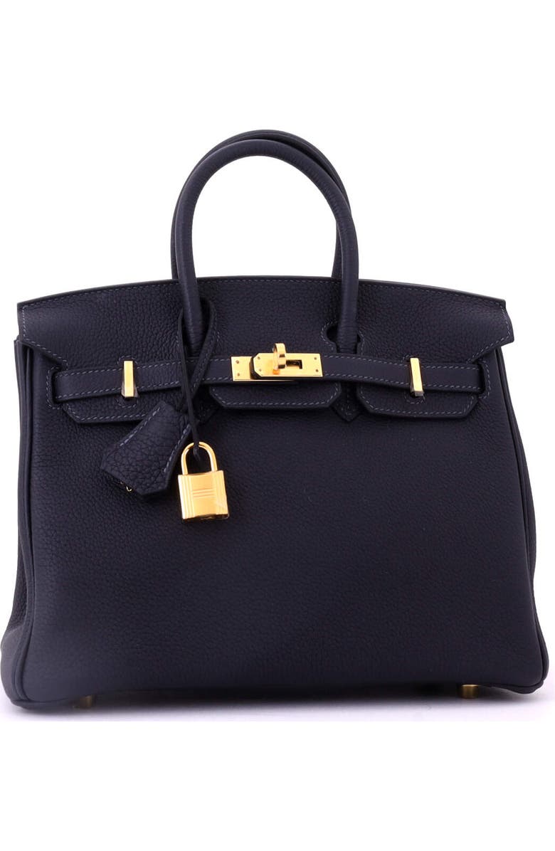 Pre-Owned Hermes Birkin Handbag Blue Togo with Gold Hardware 25, Alternate, color, Caban