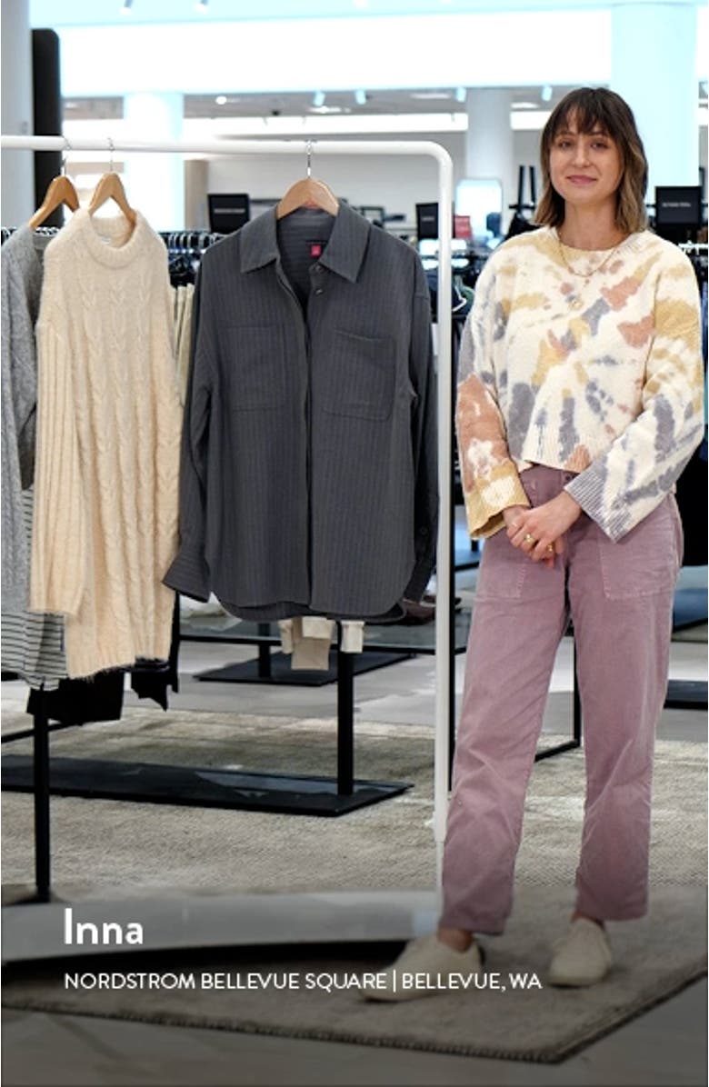 Pinstripe Oversize Shirt Jacket, sales video thumbnail