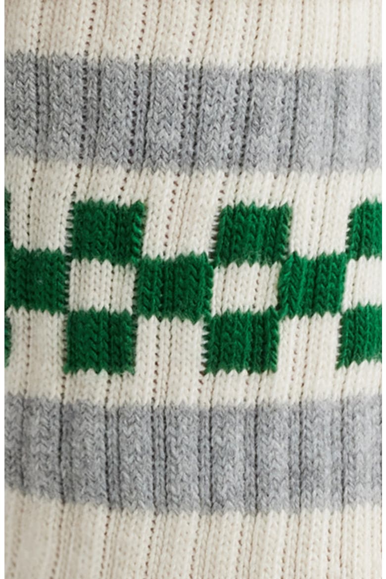 The Check Retro Stripe Crew Socks, Alternate, color, KELLY/ GREY