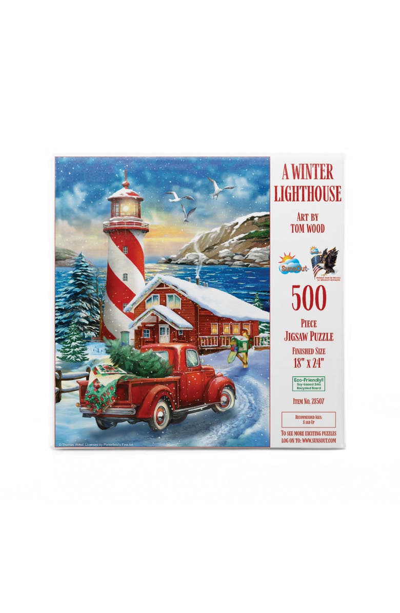 Sunsout A Winter Lighthouse 500 piece Jigsaw Puzzle for Adults, Alternate, color, Multicolor