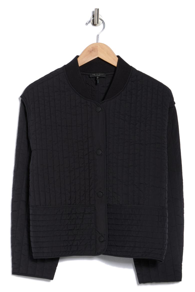 Bobbi Cropped Quilted Jacket, Alternate, color, BLACK