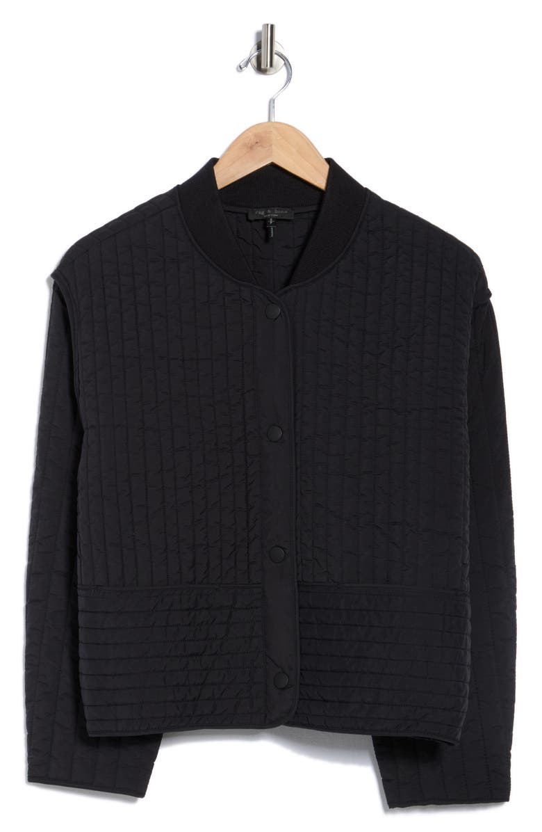 rag & bone Bobbi Cropped Quilted Jacket, Alternate, color, Black
