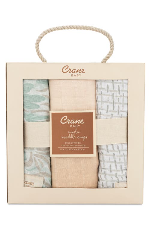 Crane Baby 3-pack Assorted Cotton Swaddle Blankets In Blue