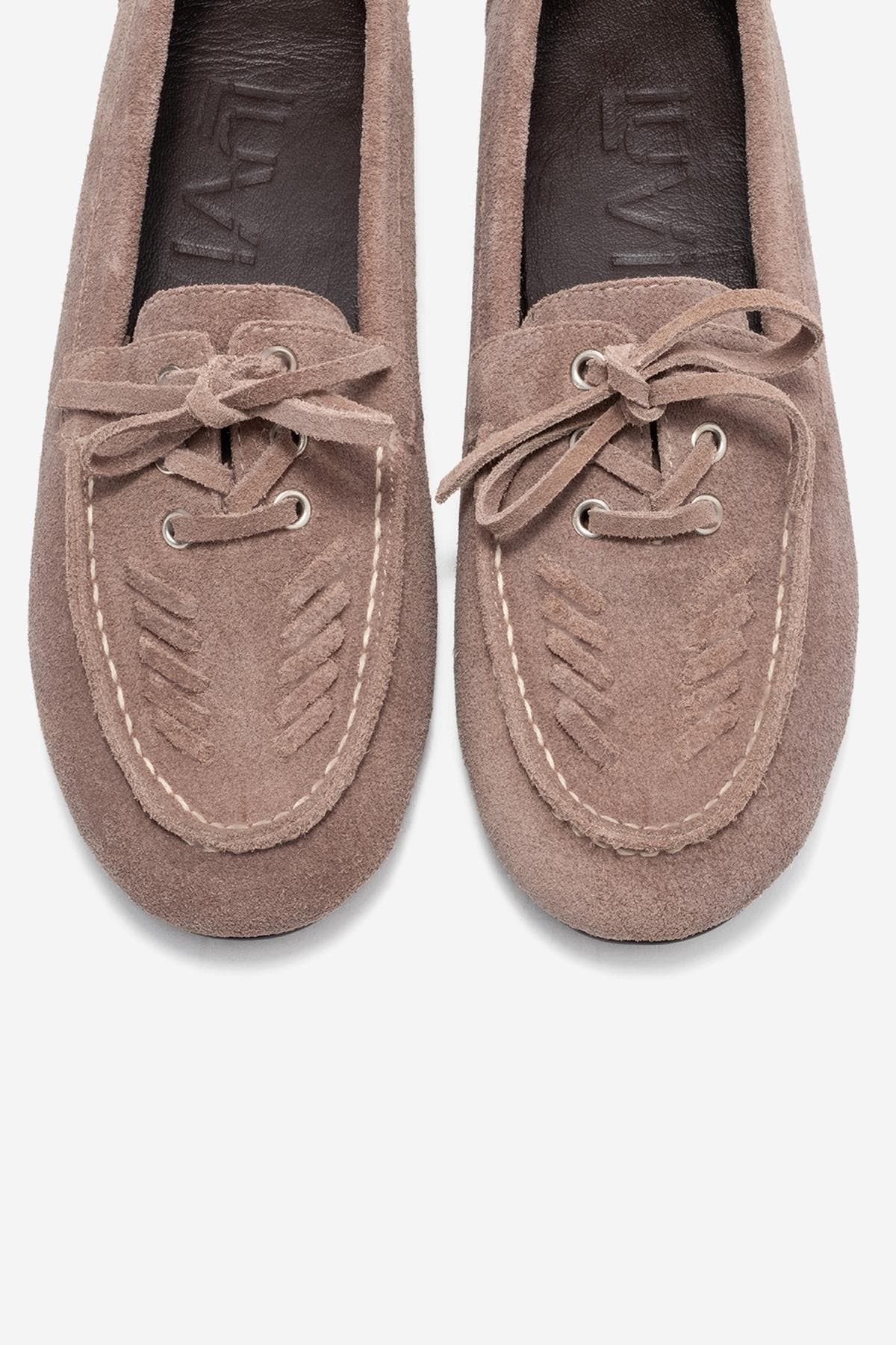Lorven Leather Lace Up Loafer, Alternate, color, Light Brown Suede Leather