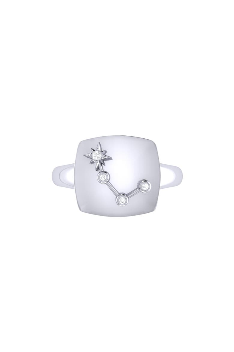 Aries Diamond Signet Ring in Sterling Silver, Alternate, color, Silver