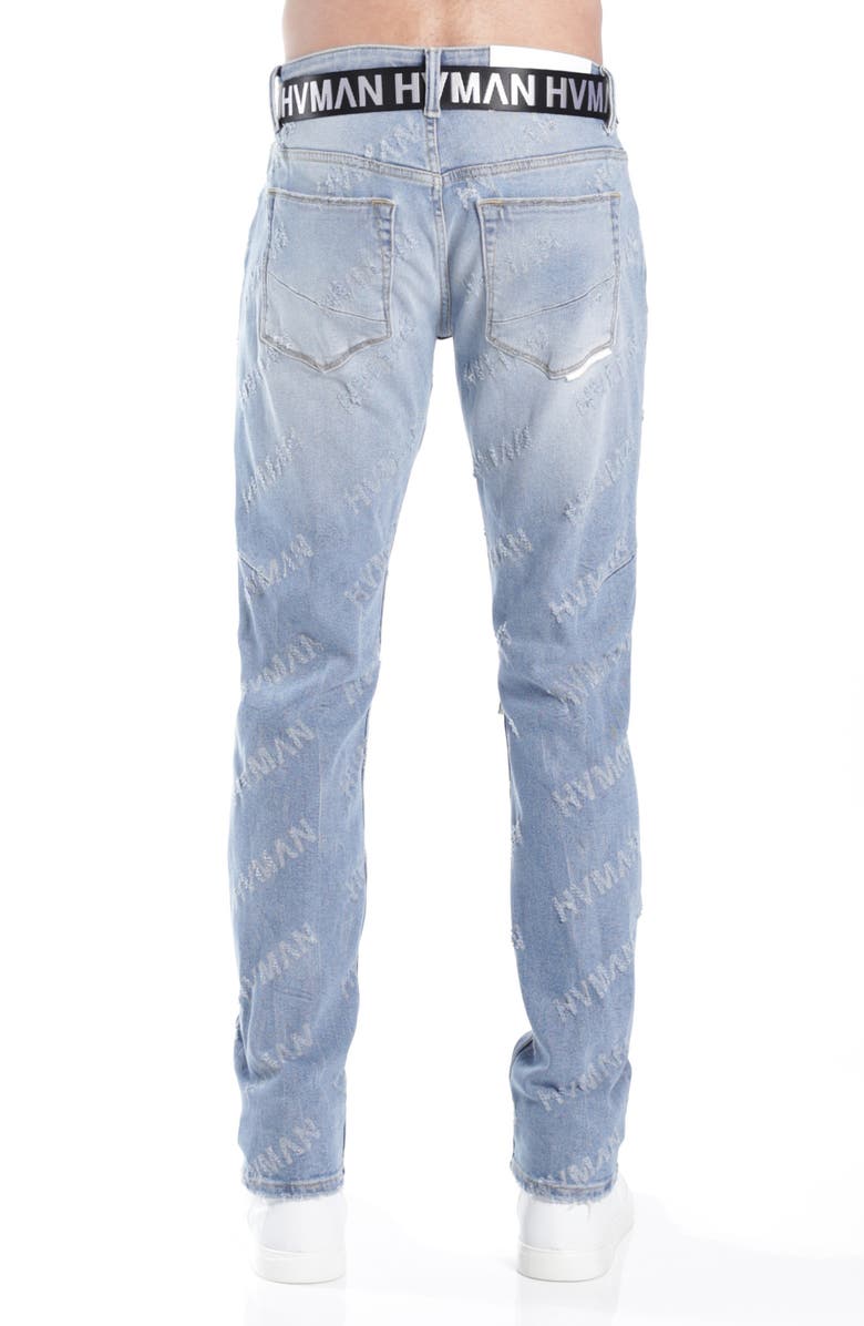 HVMAN Strat Belted Super Skinny Jeans, Alternate, color, Acid Repeat
