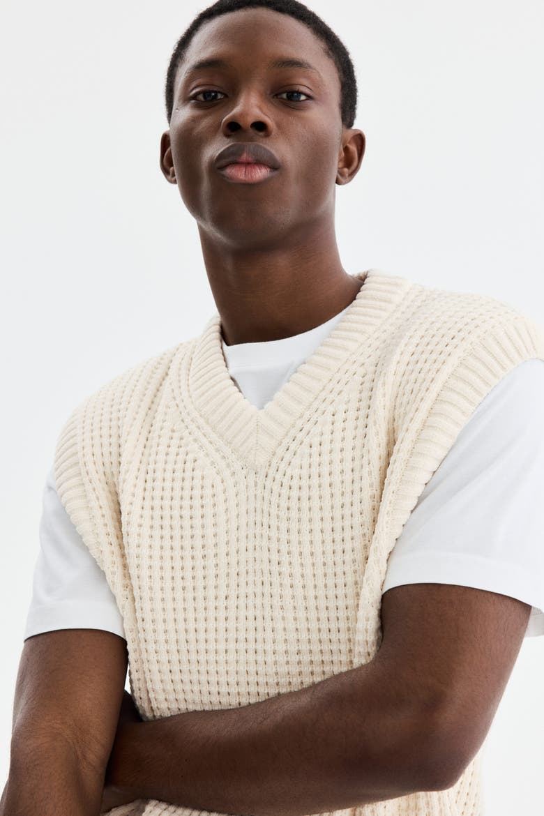 Regular Fit Sweater Vest, Alternate, color, White
