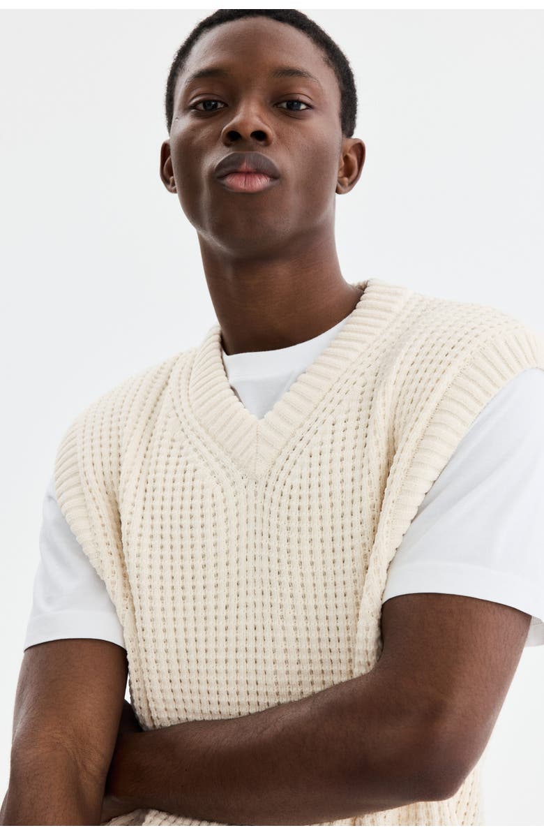 H&M Regular Fit Sweater Vest, Alternate, color, White