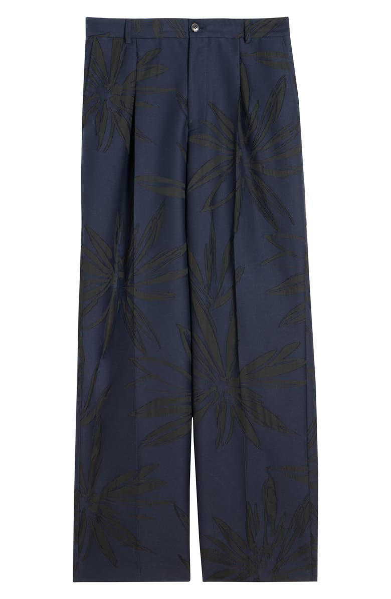 Dries Van Noten Penrud Cotton Blend Jacquard Pants, Alternate, color, Navy