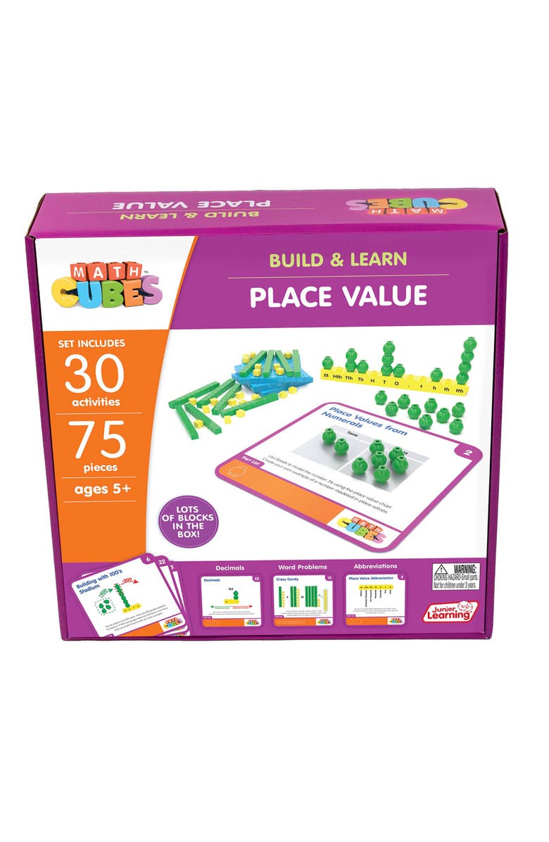 Junior Learning Mathcubes Place Values 30 Activity Set, Educational Aid, Kids, Main, color, Multicolored