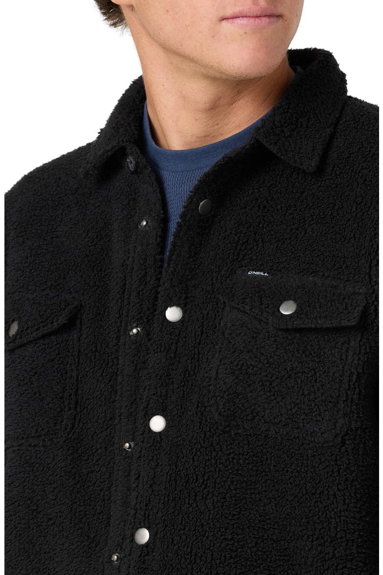 Glacier Solid Superfleece Snap-Up Overshirt, Alternate, color, BLACK