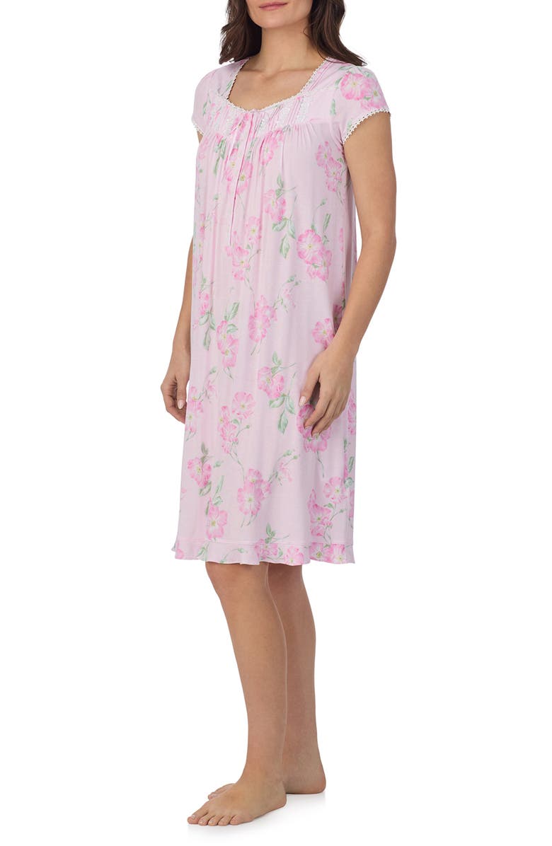 Eileen West Waltz Cap Sleeve Nightgown, Alternate, color, Pink/Floral
