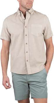 Tailor Vintage Short Sleeve Linen Button-Down Shirt