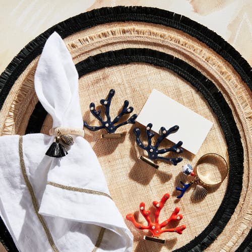 Joanna Buchanan Ruffle Edge Straw Placemat, Set Of Four