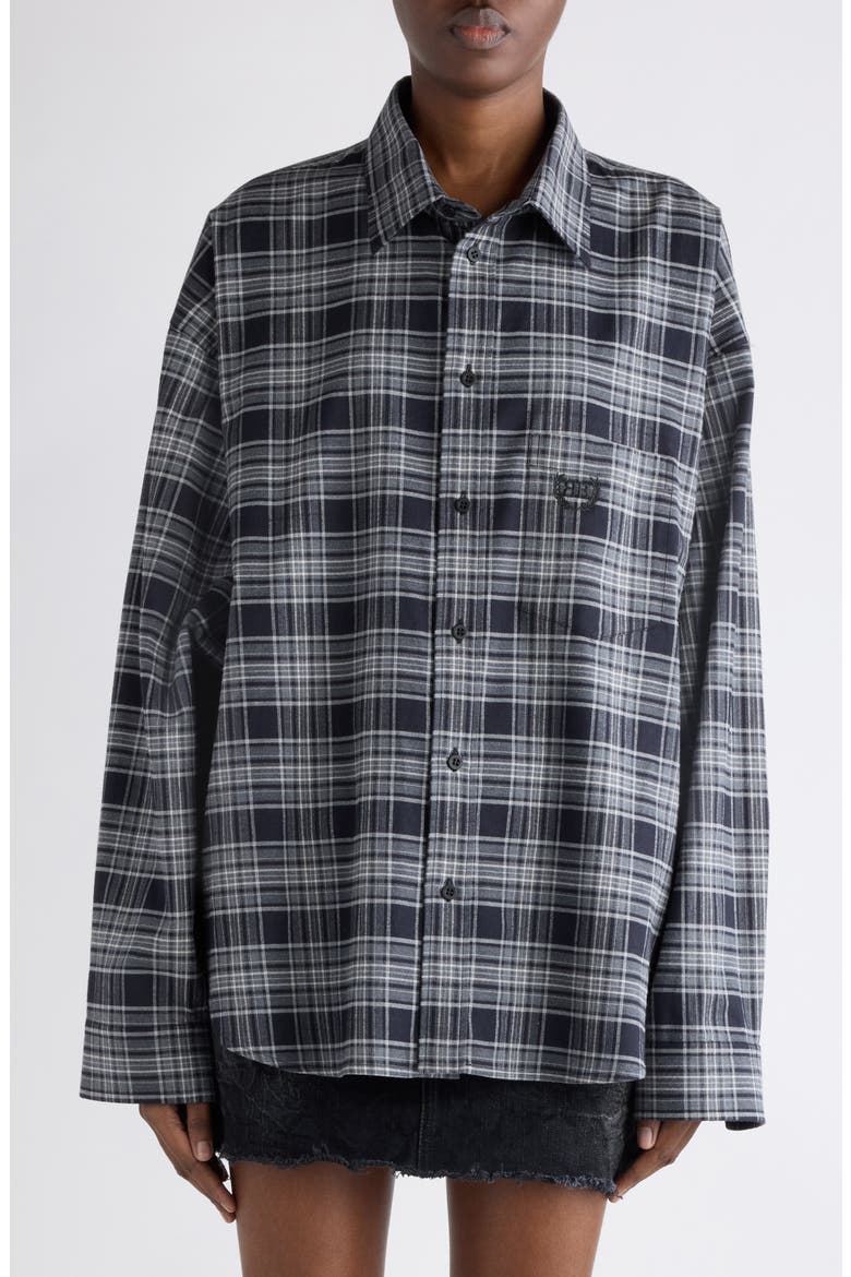 Regular Fit Plaid Button-Up Shirt, Main, color, 1240 GREY