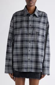 Balenciaga Regular Fit Plaid Button-Up Shirt