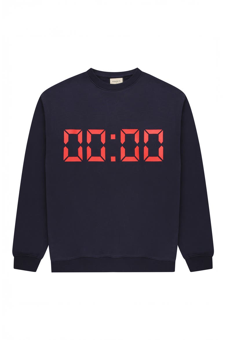 Us Against Time Crewneck Sweatshirt, Alternate, color, NAVY