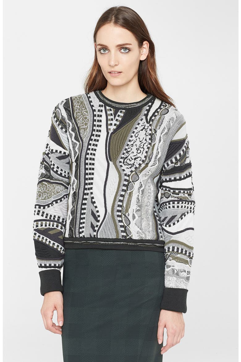 x Coogi Crop Sweater, Main, color, FLYNT GREEN