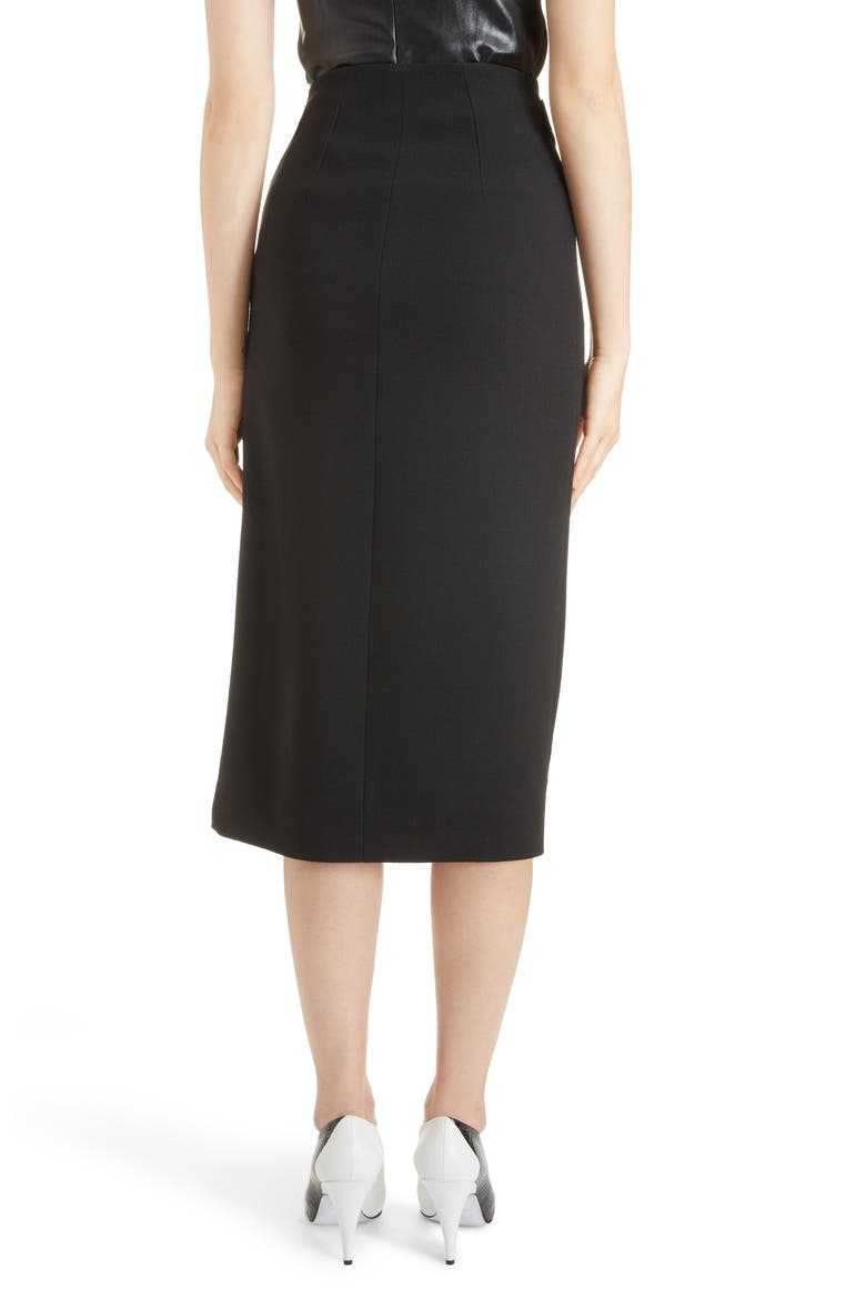 Belt Detail Wool Wrap Skirt, Alternate, color, BLACK
