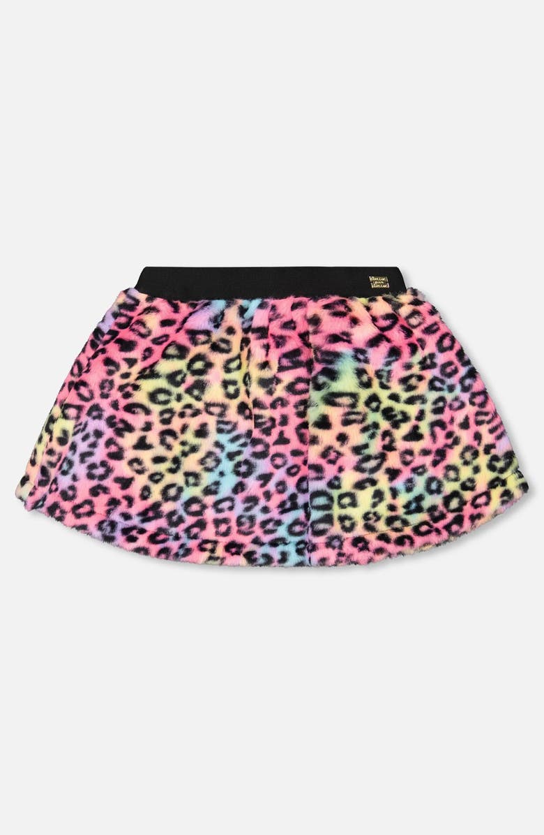 Deux par Deux Faux Fur Skirt Multicolor Leopard, Main, color,