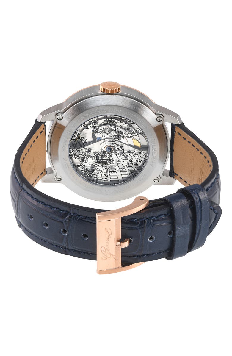 GEVRIL Wall Street Swiss Automatic Bracelet Watch, 39mm, Alternate, color, Blue