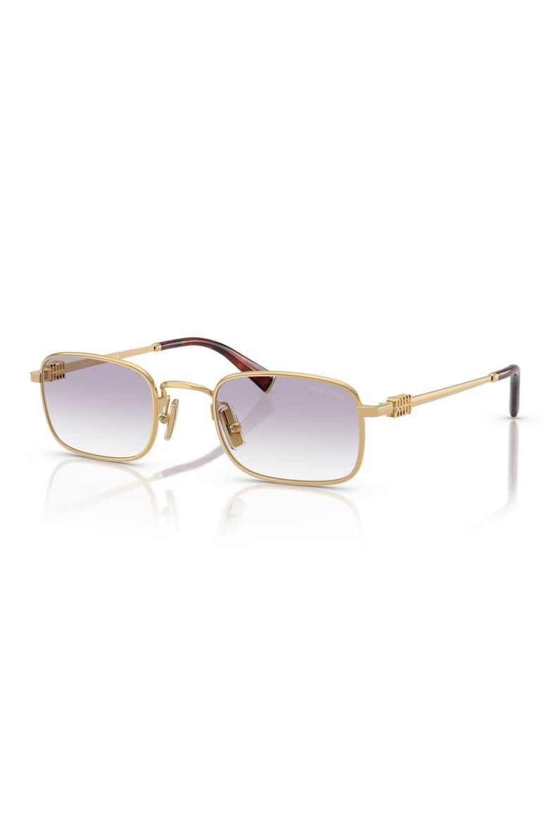 49mm Rectangular Sunglasses, Alternate, color, GOLD / CLEAR / DARK GREY