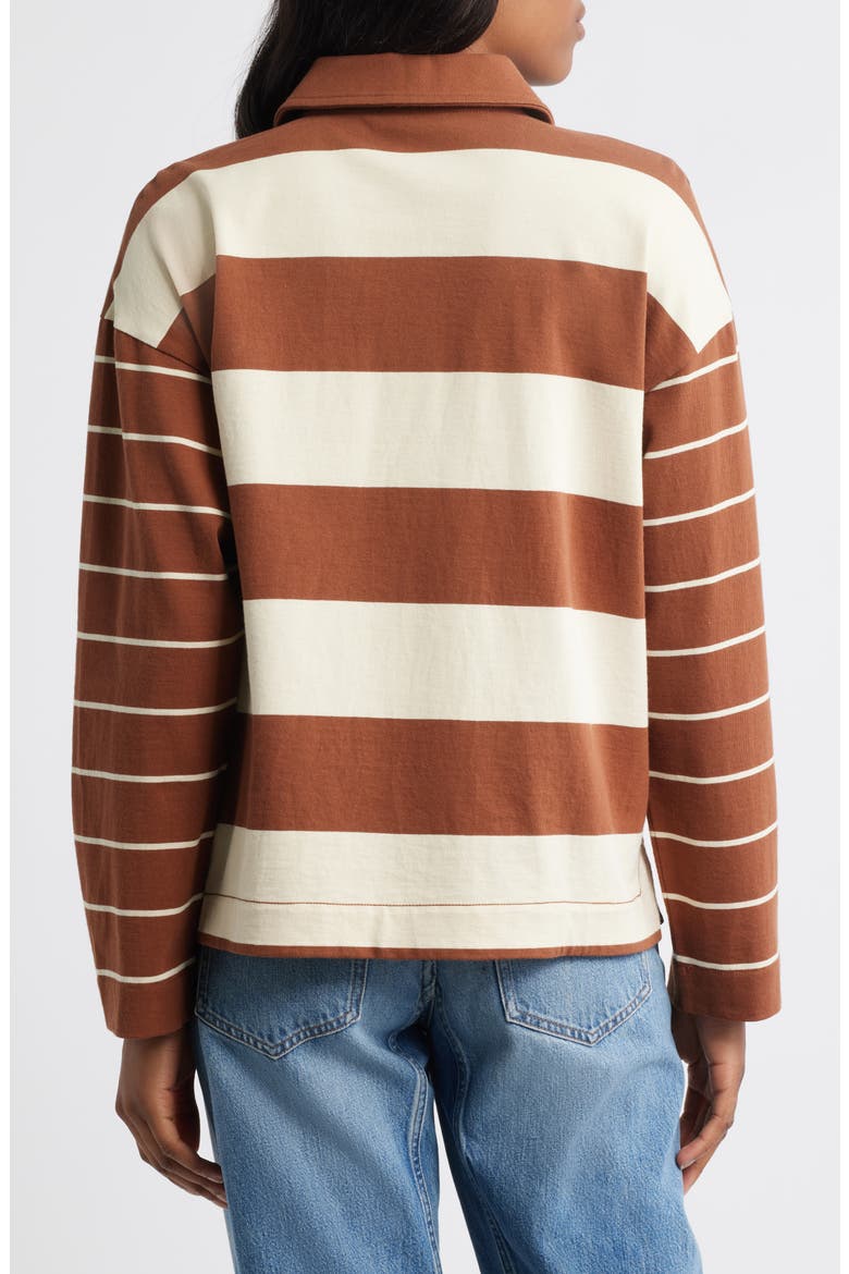Hannah Rugby Shirt, Alternate, color, CLIFFTOP BROWN