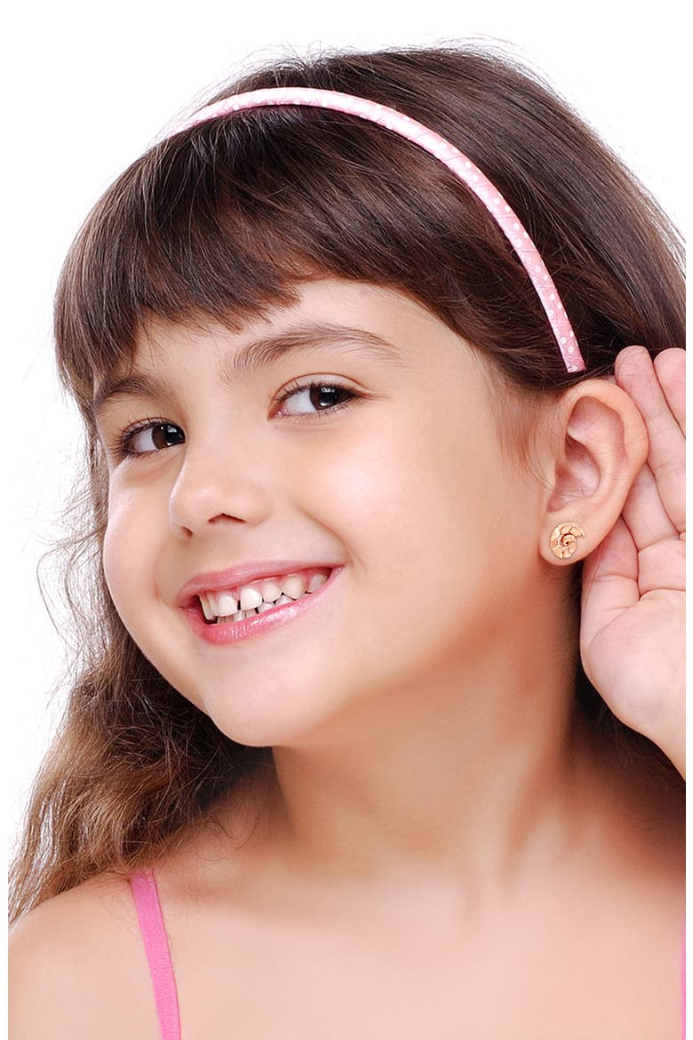 Kids' Seashell Stud Earrings, Alternate, color, ROSE GOLD