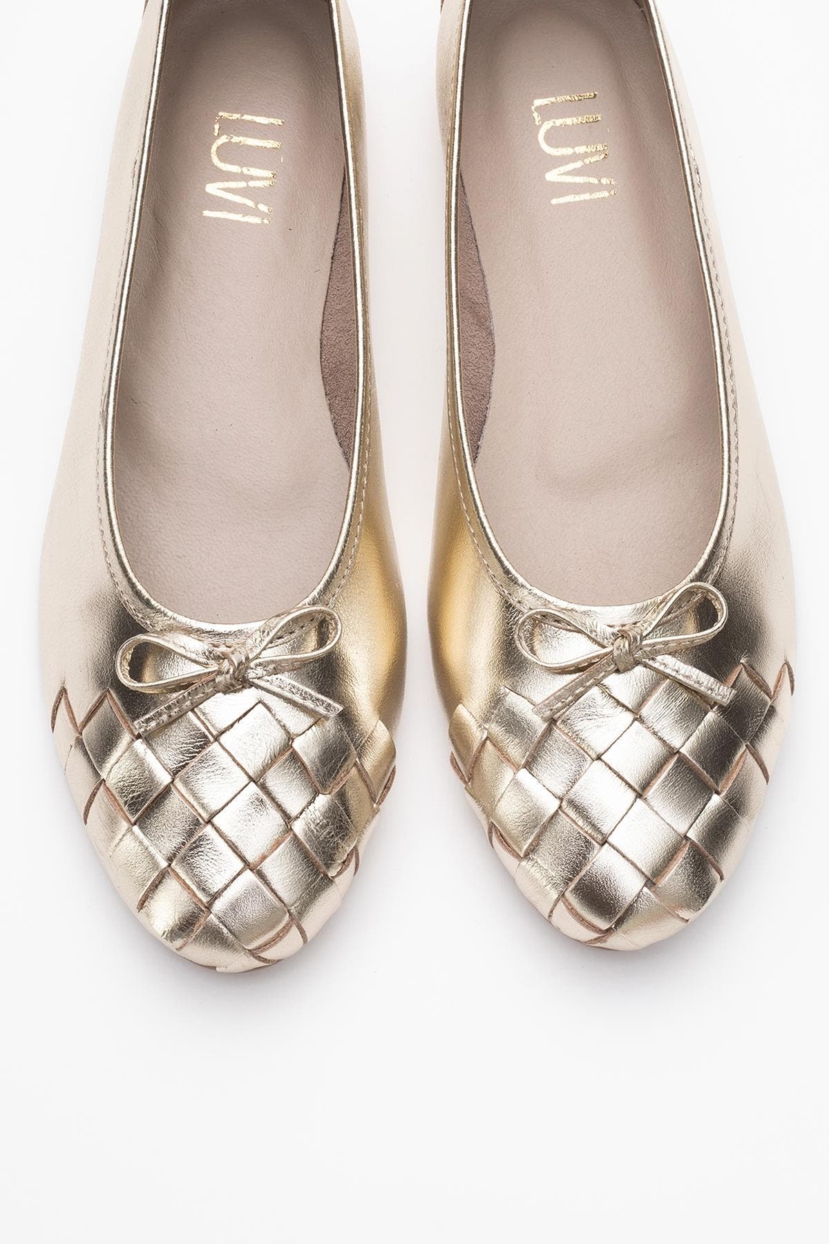 Forever & Always Shoes Nopos Leather Cap Toe Ballet Flat, Alternate, color, Gold