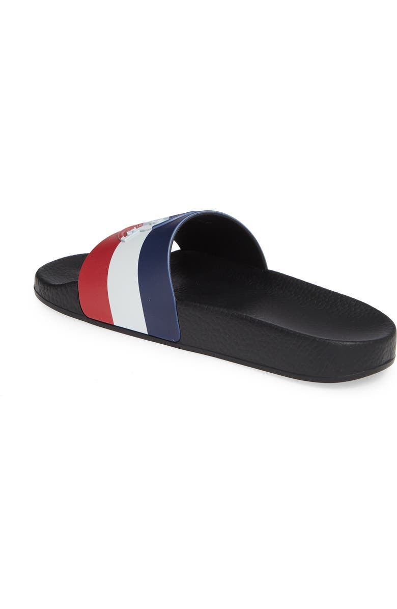 Moncler Jeanne Logo Embossed Slide Sandal, Alternate, color,